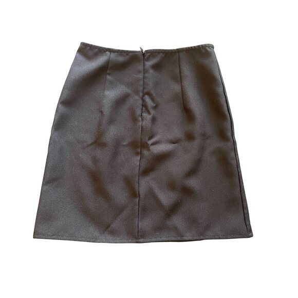 Black Front Slit Pencil Skirt Mini Back Zipper USA made classic Y2K - Picture 2 of 7